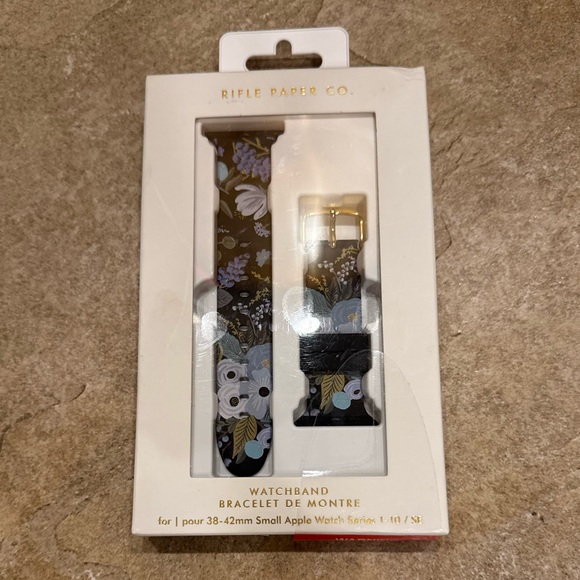 Rifle Paper Co. Black and Blue Floral Garden Party Watch Band - Picture 1 of 1